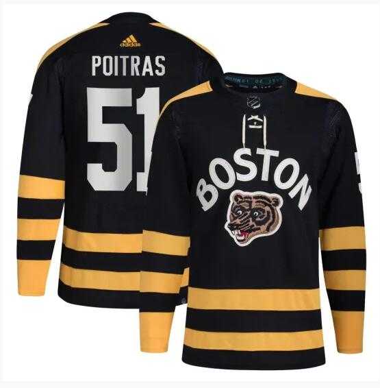 Mens Boston Bruins #51 Matthew Poitras Black Winter Classic Primegreen Stitched Jersey Dzhi->boston bruins->NHL Jersey